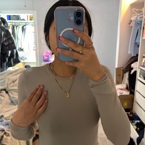 H&M Taupe Long Sleeve Top